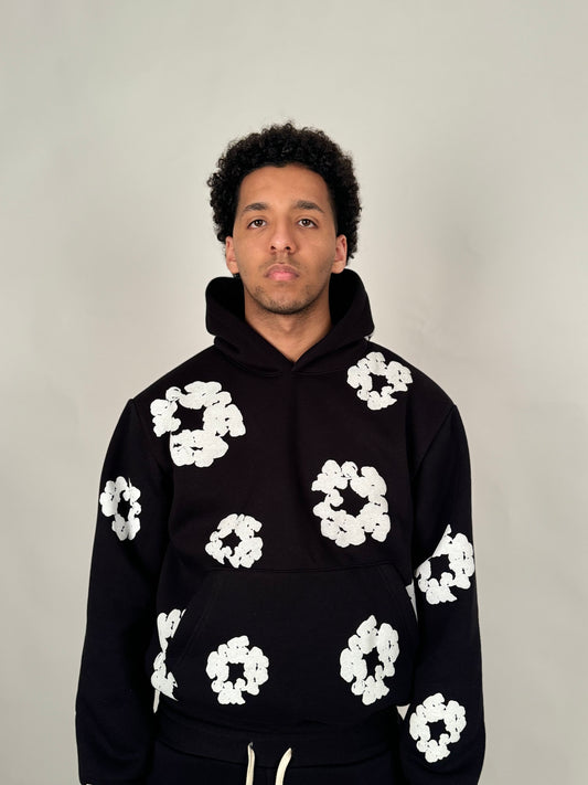 Cordinato  black Flower